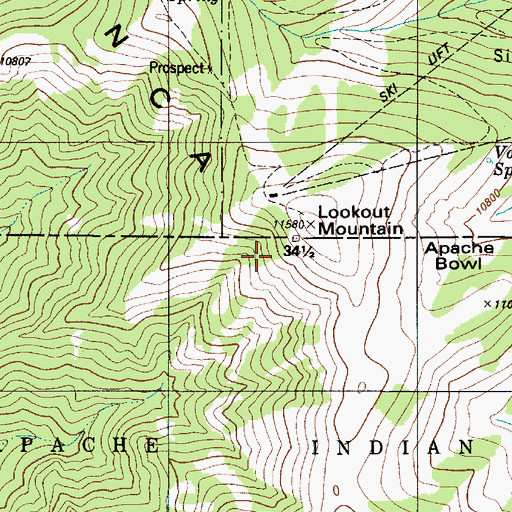 Topographic Map of Apache Bowl, NM