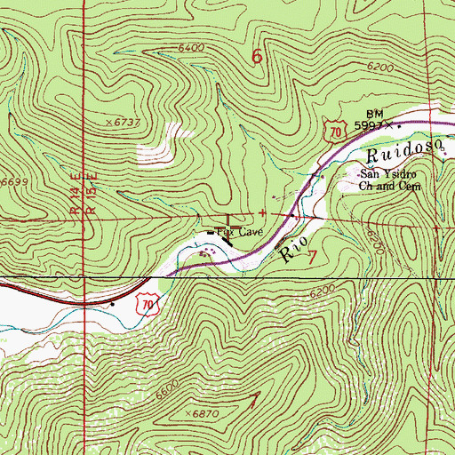 Topographic Map of Fox Cave, NM