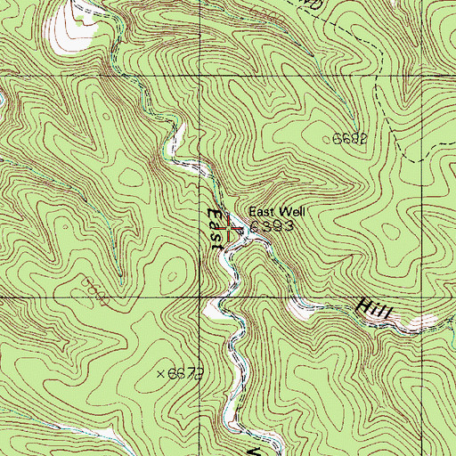 Topographic Map of East Well, NM