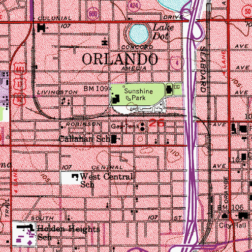 Topographic Map of Dr J B Callahan Neighborhood Center, FL