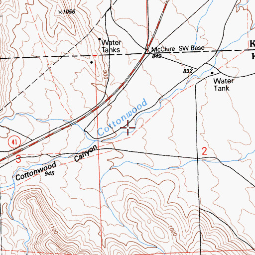 Topographic Map of Cottonwood Canyon, CA
