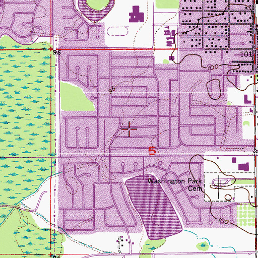 Topographic Map of Willie Mays Park, FL