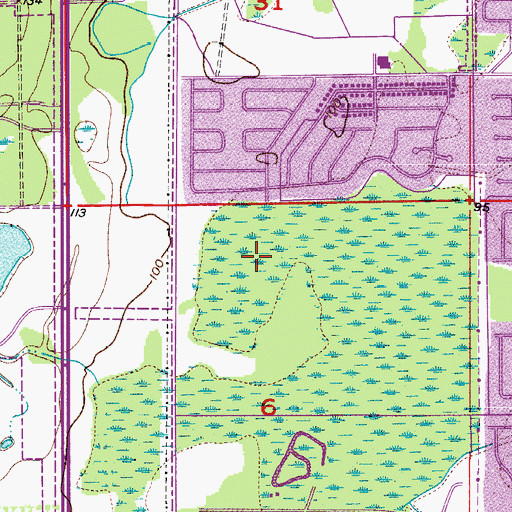 Topographic Map of Lake Fran Urban Wetlands, FL