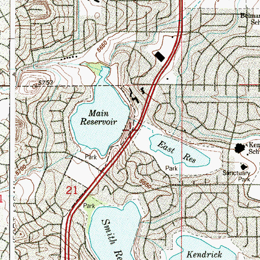 Topographic Map of East Dam, CO
