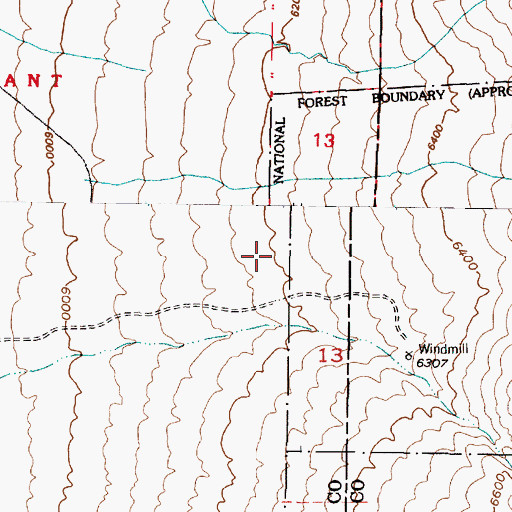 Topographic Map of Encino Trailhead, NM