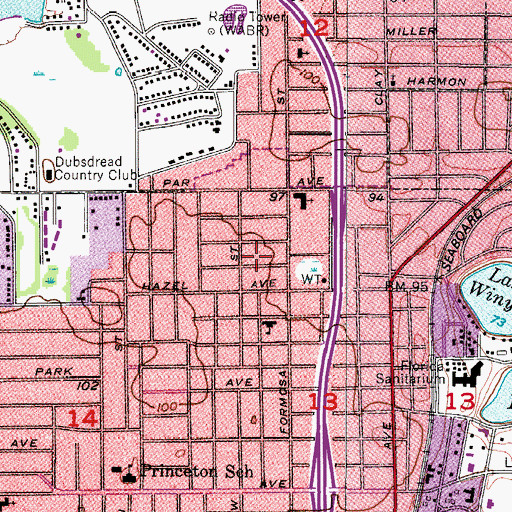 Topographic Map of Mathews Park, FL