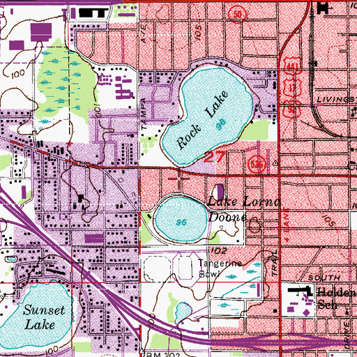 Topographic Map of Lorna Doone Park, FL