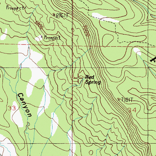 Topographic Map of Red Spring, NM
