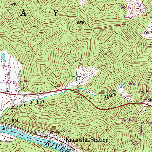 Topographic Map of Caplinger Cemetery, WV