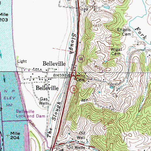 Topographic Map of Crooks Cemetery, WV