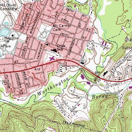 Topographic Map of Dils Cemetery, WV