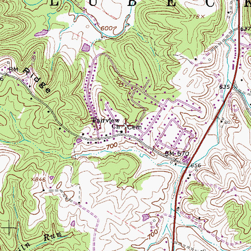 Topographic Map of Fairview Methodist Episcopal Church Cemetery, WV