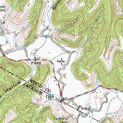 Topographic Map of Flinn Cemetery, WV
