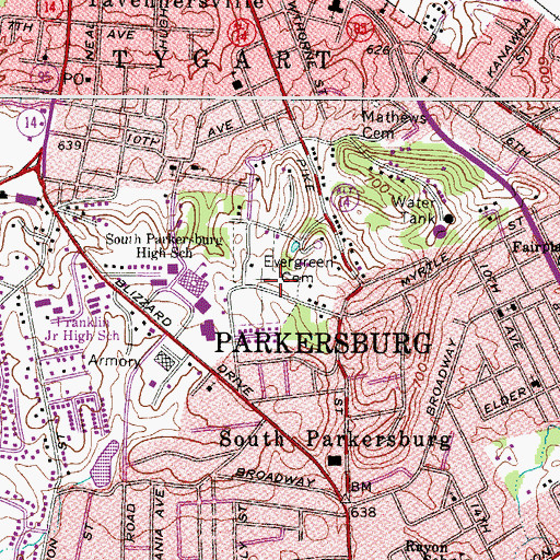 Topographic Map of Foley Cemetery, WV