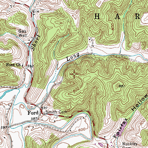 Topographic Map of Isabelle Flinn Cemetery, WV