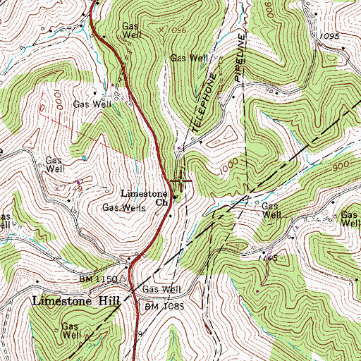 Topographic Map of Limestone Cemetery, WV