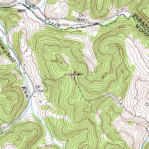 Topographic Map of McMullen Cemetery, WV