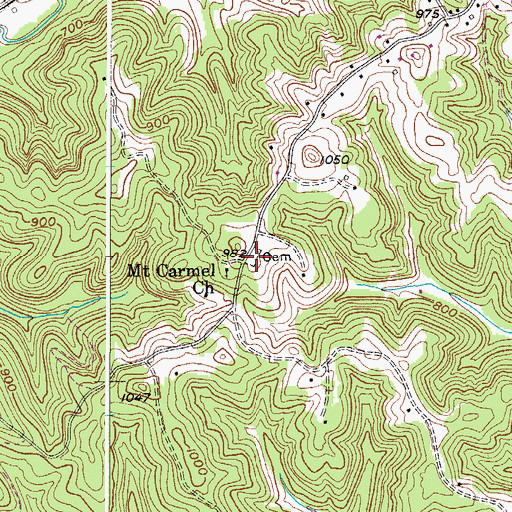 Topographic Map of Mount Carmel Cemetery, WV