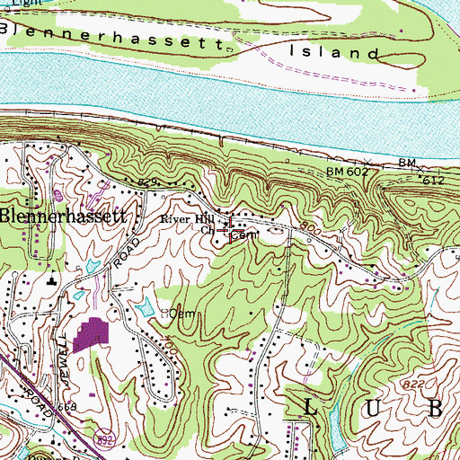 Topographic Map of River Hill Cemetery, WV