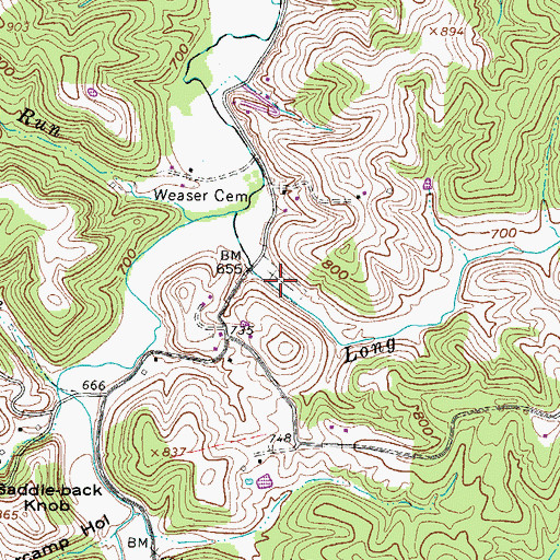 Topographic Map of Robinson Cemetery, WV