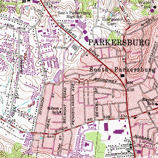 Topographic Map of Wright Cemetery, WV