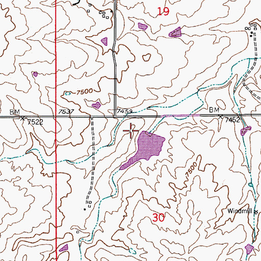 Topographic Map of Franktown Parker FPE-2 Dam, CO