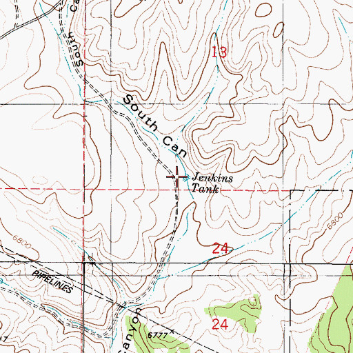 Topographic Map of Jenkins Tank, NM