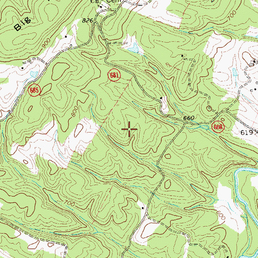 Topographic Map of Chestnut Grove Estates, VA