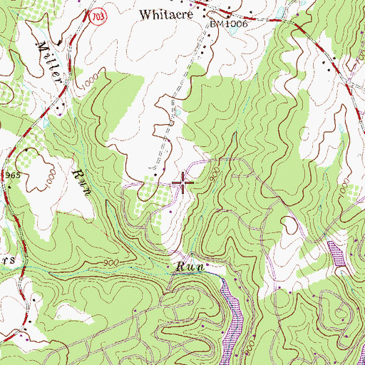 Topographic Map of Fairway Heights, VA