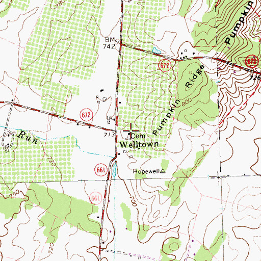 Topographic Map of Welltown United Methodist Church, VA