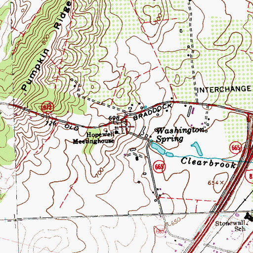 Topographic Map of Hopewell Meeting House Graveyard, VA