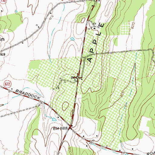 Topographic Map of Barretts School (historical), VA