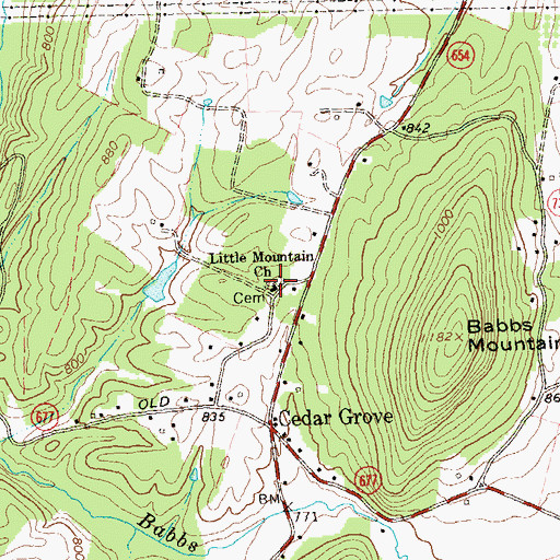 Topographic Map of Little Mountain School (historical), VA