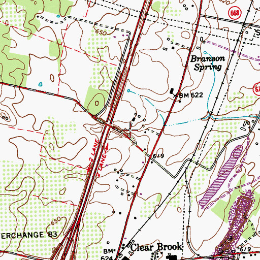Topographic Map of Walkers School (historical), VA