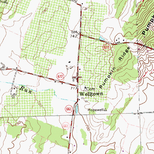 Topographic Map of Welltown School (historical), VA