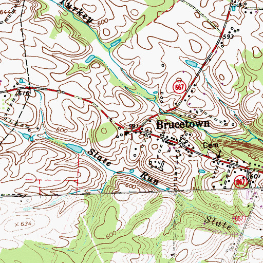 Topographic Map of Brucetown School (historical), VA