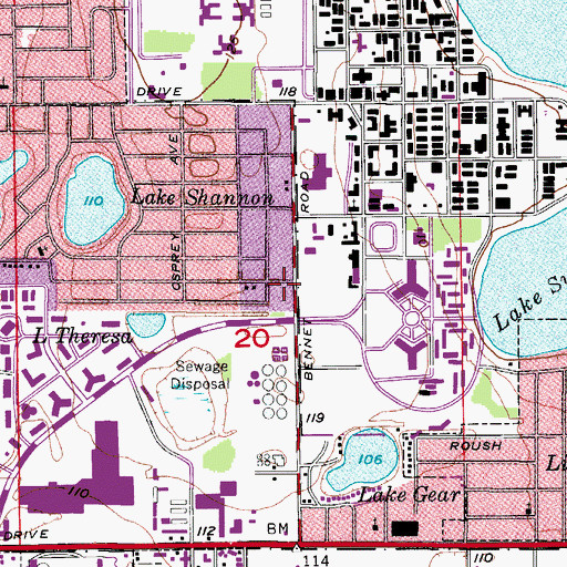 Topographic Map of Mitchell L Nutter Park, FL