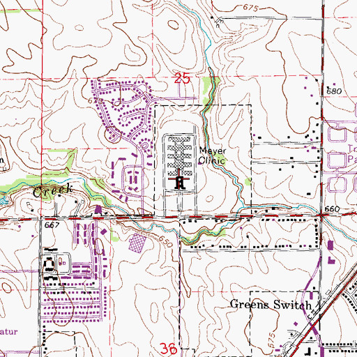 Topographic Map of Decatur Correctional Center, IL