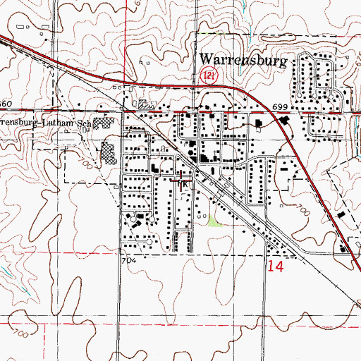 Topographic Map of Illini Park, IL