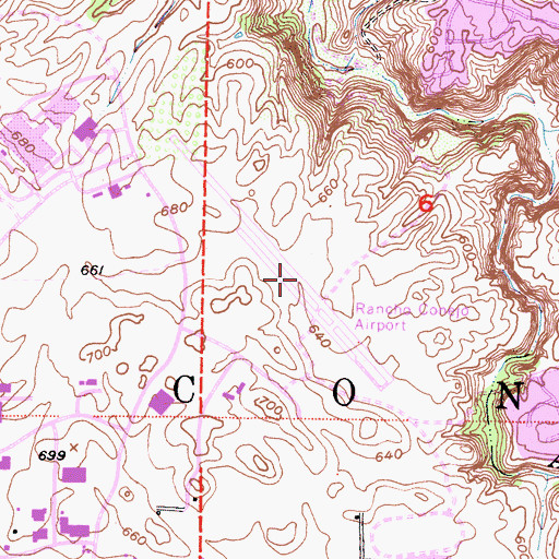 Topographic Map of Rancho Conejo Airport (historical), CA