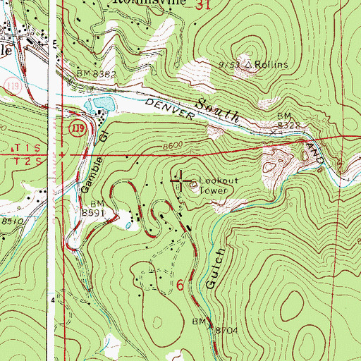 Topographic Map of Fritz Peak Observatory, CO