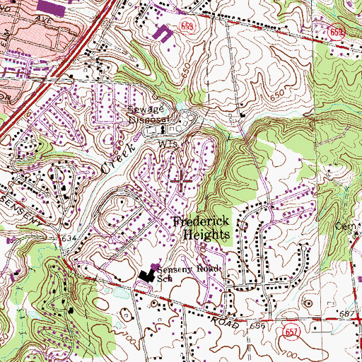 Topographic Map of Heritage Hills, VA