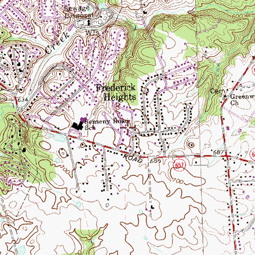 Topographic Map of Senseny Heights, VA