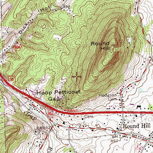 Topographic Map of Sherwood Forest, VA