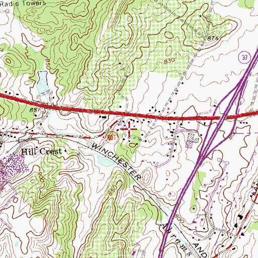 Topographic Map of Stonewall Orchard, VA