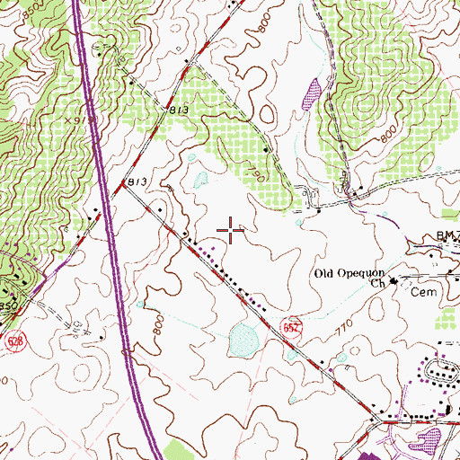 Topographic Map of Valley Acres, VA