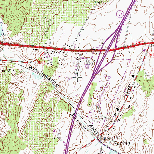 Topographic Map of Candy Hill Camp, VA