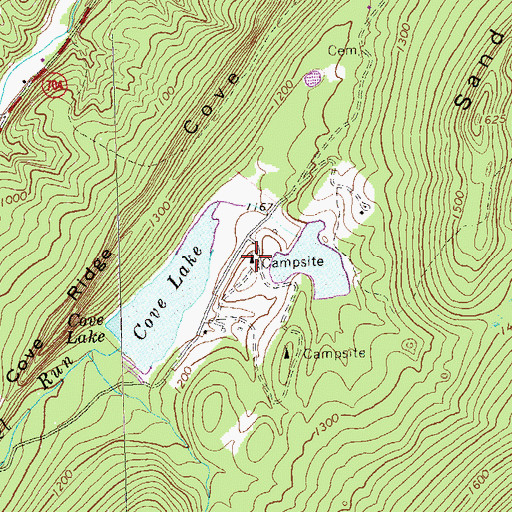 Topographic Map of Cove Lake Camp, VA