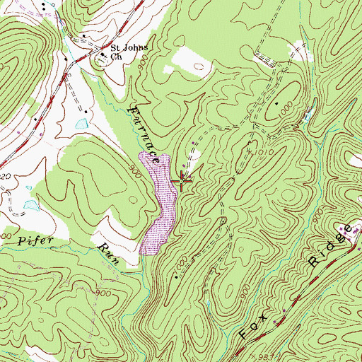 Topographic Map of Peaceful Valley Lake Camp, VA