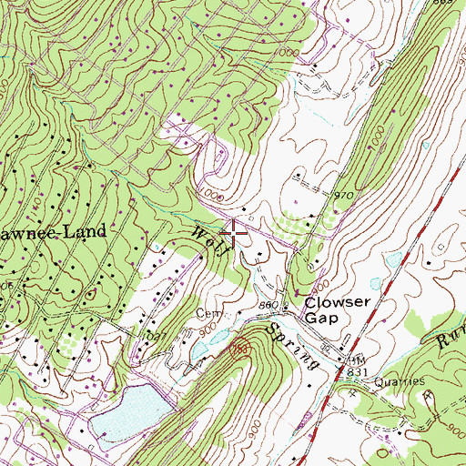 Topographic Map of Rainbow Lake, VA